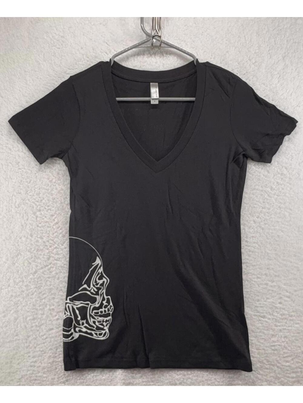 Crystal Head Vodka Womens V Neck Shirt Medium Skull Halloween Promo